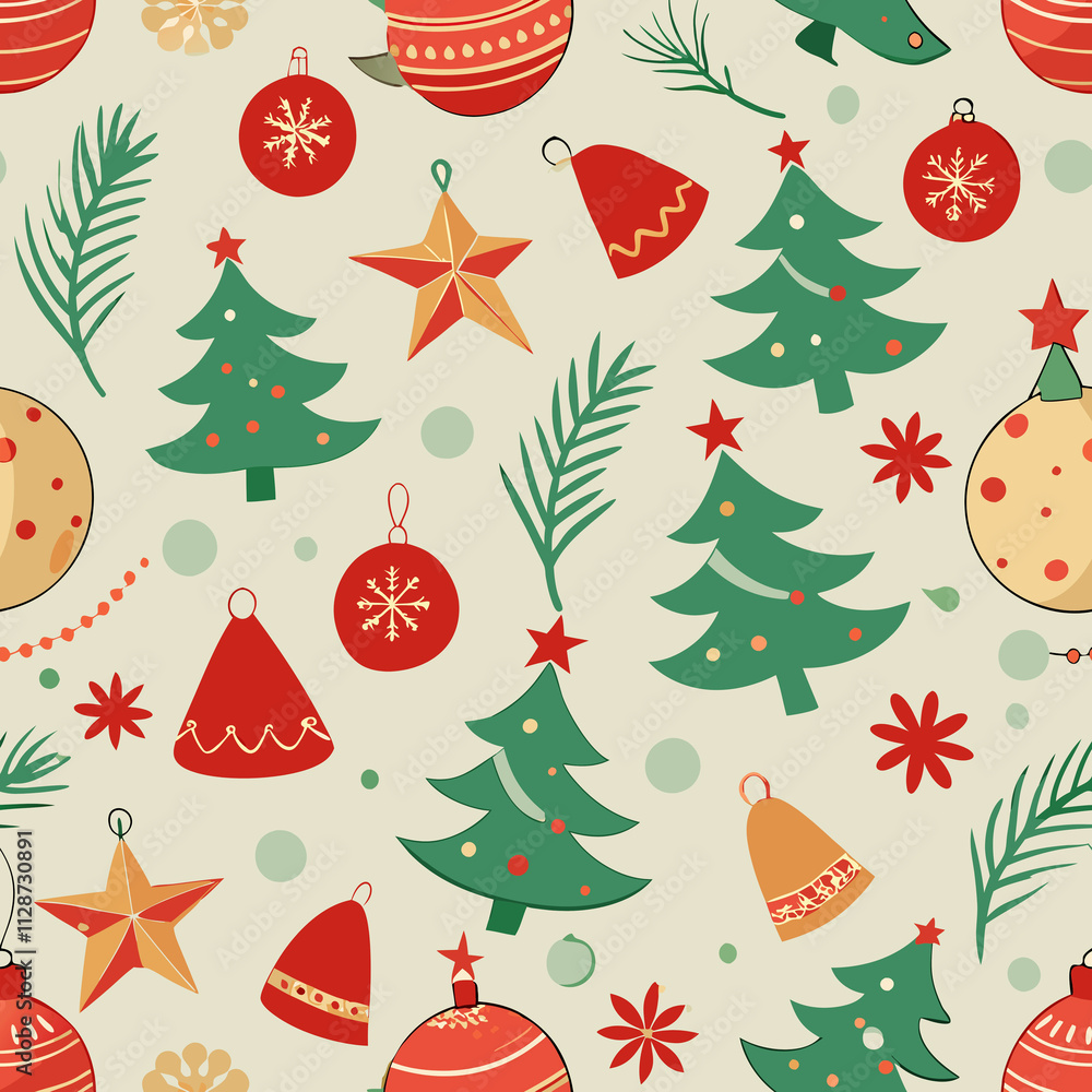 Fototapeta premium seamless christmas floral pattern