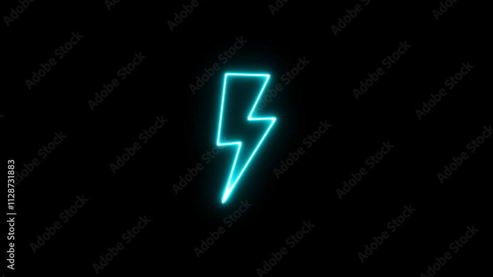 Glowing neon line lightning bolt sign. Thunderbolt flat style. neon thunderbolts icon. Glowing neon line lightning bolt sign. Thunderbolt flat style. neon thunderbolts icon.