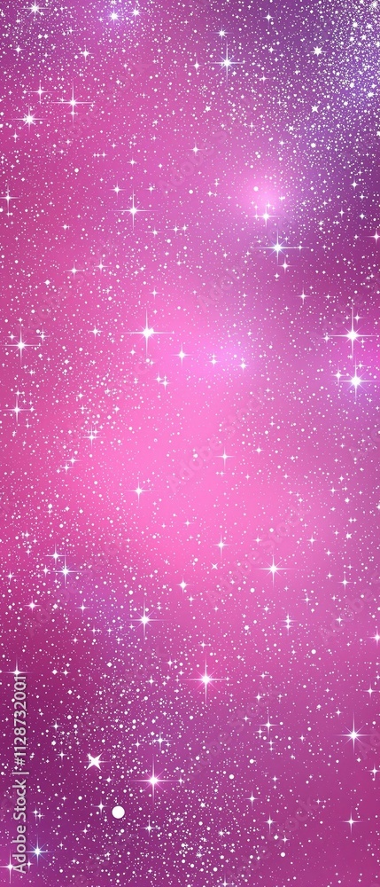 Obraz premium Sparkling pink backdrop with an explosion of glittery stars and constellations in shades of silver and blue, cosmic, dreamy, starry