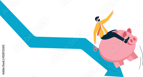 Investment crisis, loss of money. stock market crisis.illustration

