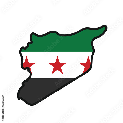 Syrian Arab Republic Identitiy with Syrian Flag