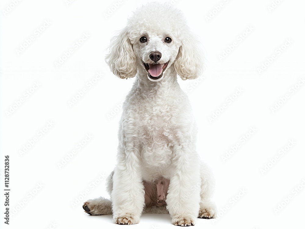 Freshly groomed poodle relaxing in the sun Freshly groomed poodle relaxing in the sun