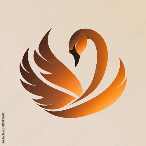 Elegant stylized swan logo design. photo