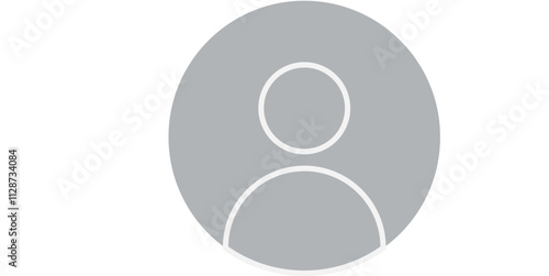 Vector flat illustration in grayscale. Avatar, user profile, person icon, gender neutral silhouette, profile picture. Suitable for social media profiles, icons, screensavers and as a template.