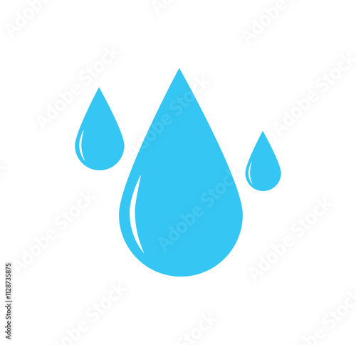 Water drop shape icon set. Blood icon symbol silhouette. Various shapes of water drops, water and rain simple icon. Plumbing logo. Blood or oil drop. Vector illustration