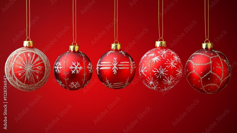 Red christmas background with gradient fill Christmas balls Red christmas background with gradient fill Christmas balls