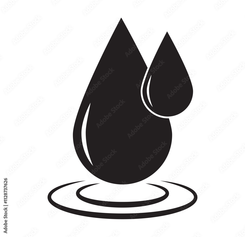 Fototapeta premium Water drops icons set. Water drop shape. Blue and black water drops. Vector scalable graphics