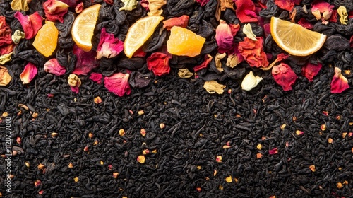 Black Tea Blend with Rose Petals, Lemon, and Dried Fruit