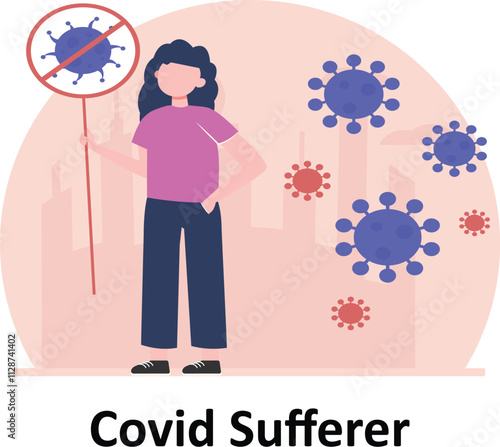 Covid Sufferer : Vector illustration, which can easily modify or edit