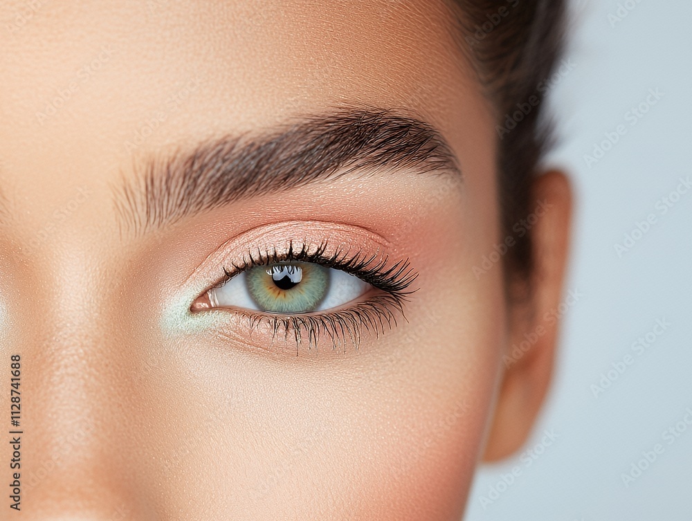 Model with pastel eyeshadow shades soft and ethereal Model with pastel eyeshadow shades soft and ethereal