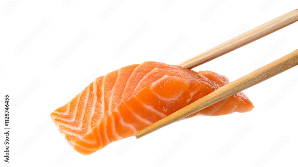 salmon sashimi on a white background salmon sashimi on a white background