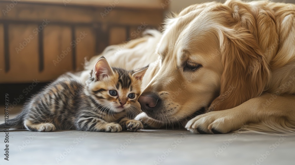 A Heartwarming Moment with a Dog and Cat at Play Puppy And Kitten Dog and Cat Playing Together A Heartwarming Moment with a Dog and Cat at Play Puppy And Kitten Dog and Cat Playing Together