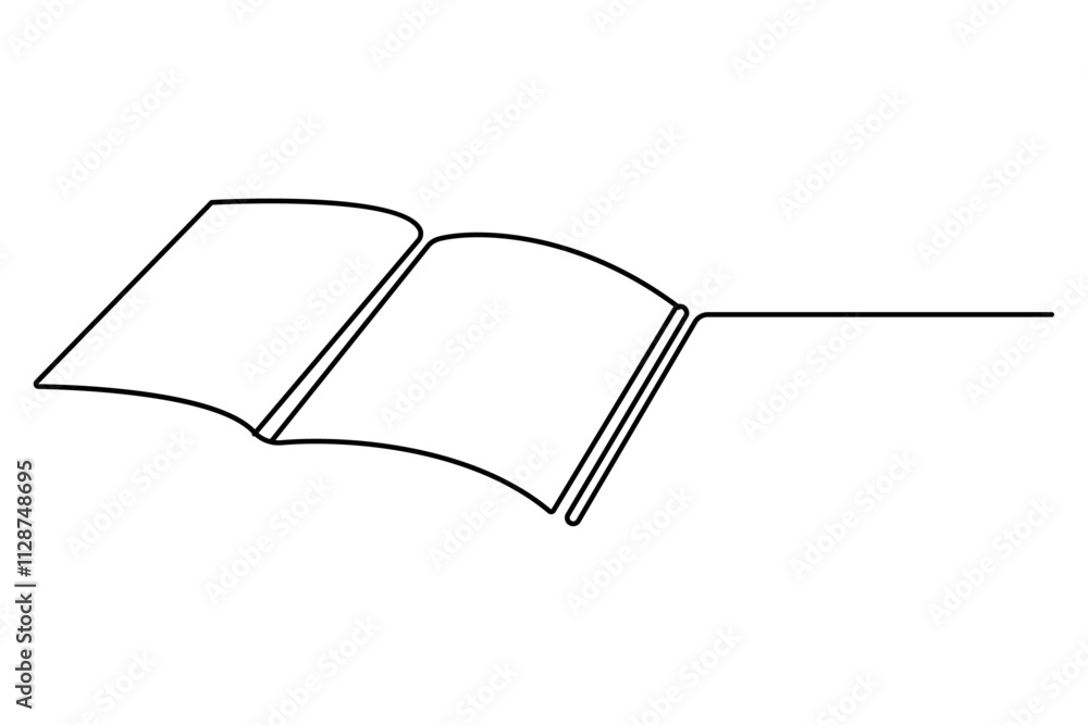 Open book continuous one line drawing and simple vector design Open book continuous one line drawing and simple vector design