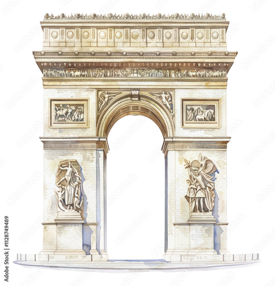 Fototapeta premium PNG Architecture illustration landmark triomphe.