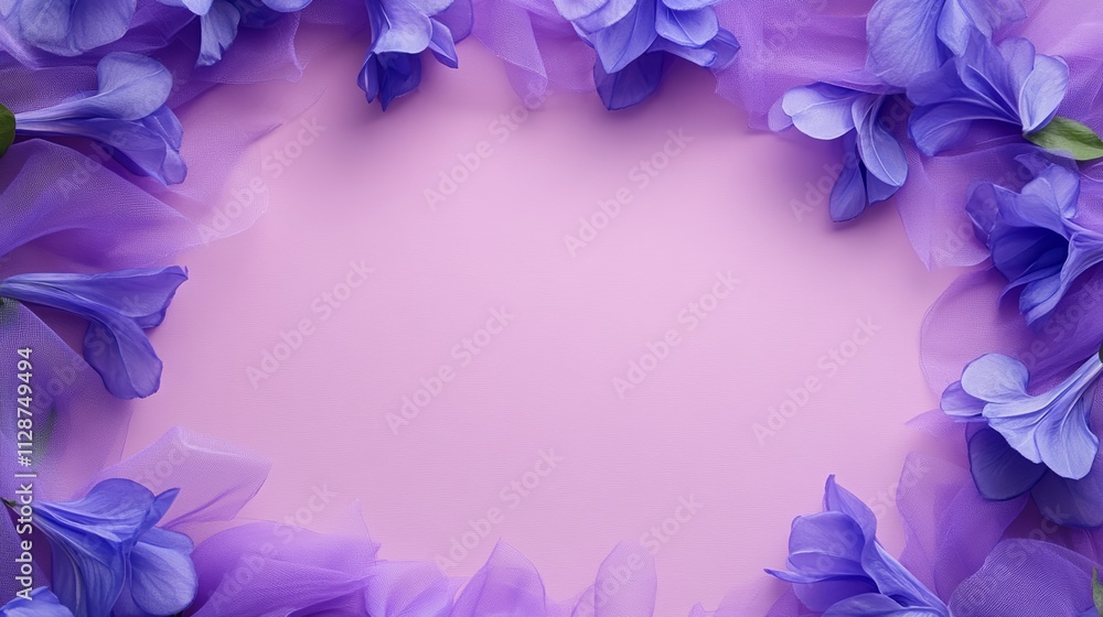 Abstract purple indigo flower background and violet flower frame Bright color violet purple petals leaves texture background violet tulle fabric lilac iris orchid purple tone eggplant plum royal Abstract purple indigo flower background and violet flower frame Bright color violet purple petals leaves texture background violet tulle fabric lilac iris orchid purple tone eggplant plum royal