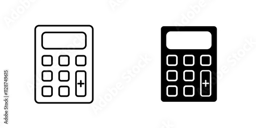 Calculator Icon vector. liner and flat style icons set.