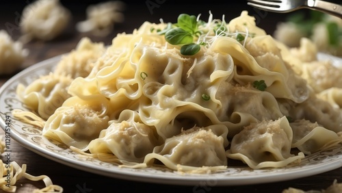 Close-up image of uncooked ravioli