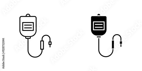 IV bag Icon vector. liner and flat style icons set.