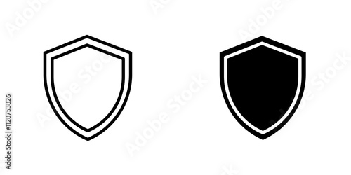 Shield Icon vector. liner and flat style icons set.