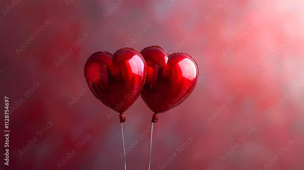 Red heart balloons for romantic celebration Red heart balloons for romantic celebration