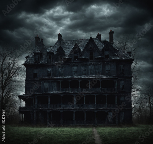 A haunted house in the forest