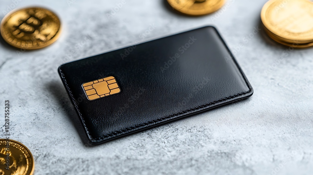 A sleek black credit card lies on a textured surface, surrounded by shiny coins, symbolizing finance and modern payment methods. A sleek black credit card lies on a textured surface, surrounded by shiny coins, symbolizing finance and modern payment methods.