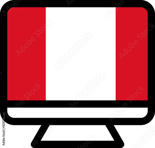Peru flag icon on Monitor Free Download Peru flag icon on Monitor - GFXLoad