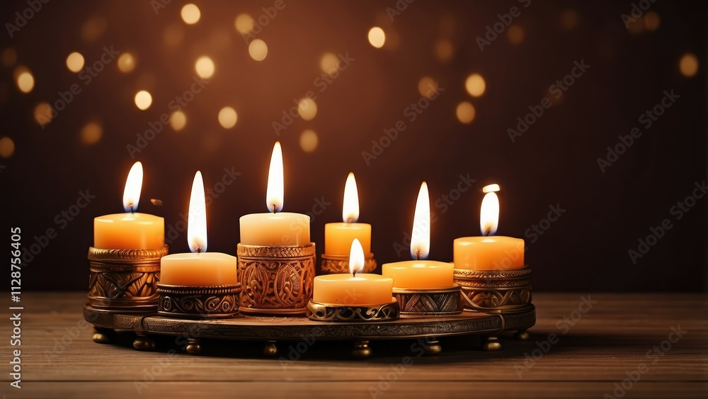 Obraz premium A flat lay image featuring a circular arrangement of small