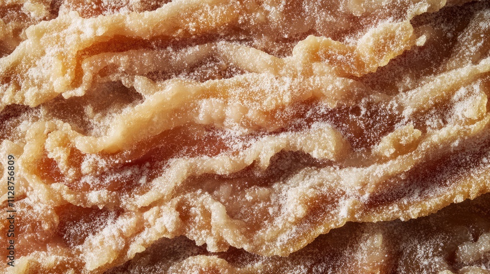 Close-Up View of Crispy Fried Bacon with Texture and Flavor Detail Close-Up View of Crispy Fried Bacon with Texture and Flavor Detail