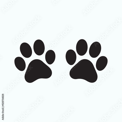 cat and dog paw icon vector.