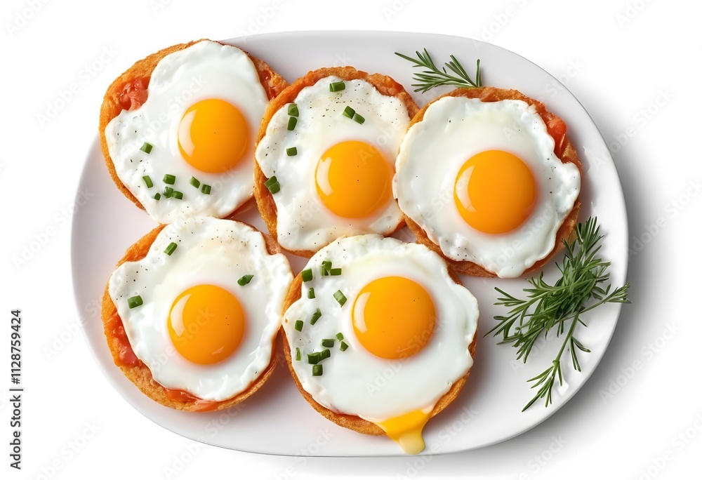 Delicious Fried Eggs on Toast with Herbs Delicious Fried Eggs on Toast with Herbs