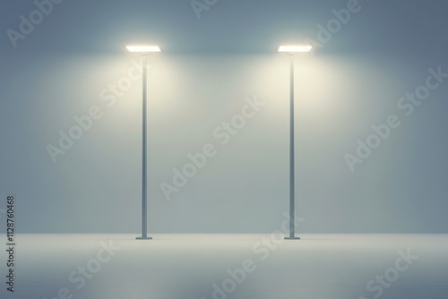 high-efficiency led streetlamp model with sleek design displayed on seamless white surface photo