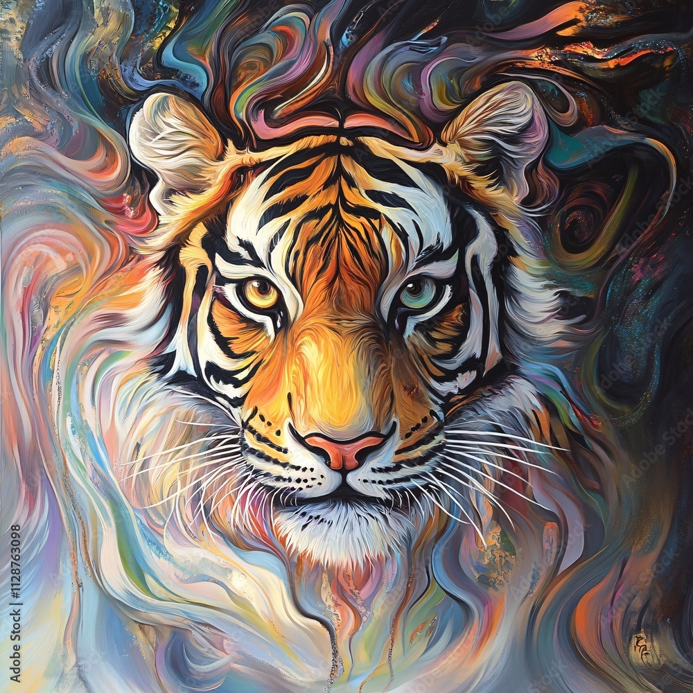 Fototapeta tiger head vector