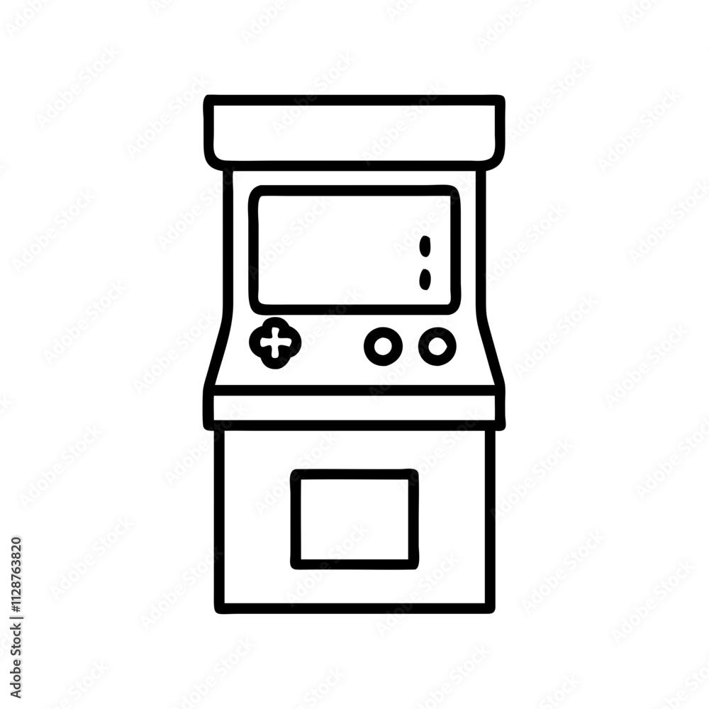 arcade machine icon, national retro day line art, retro icon - simple black line art icon of arcade machine , for national retro day celebrations. retro vector art. arcade machine icon, national retro day line art, retro icon - simple black line art icon of arcade machine , for national retro day celebrations. retro vector art.