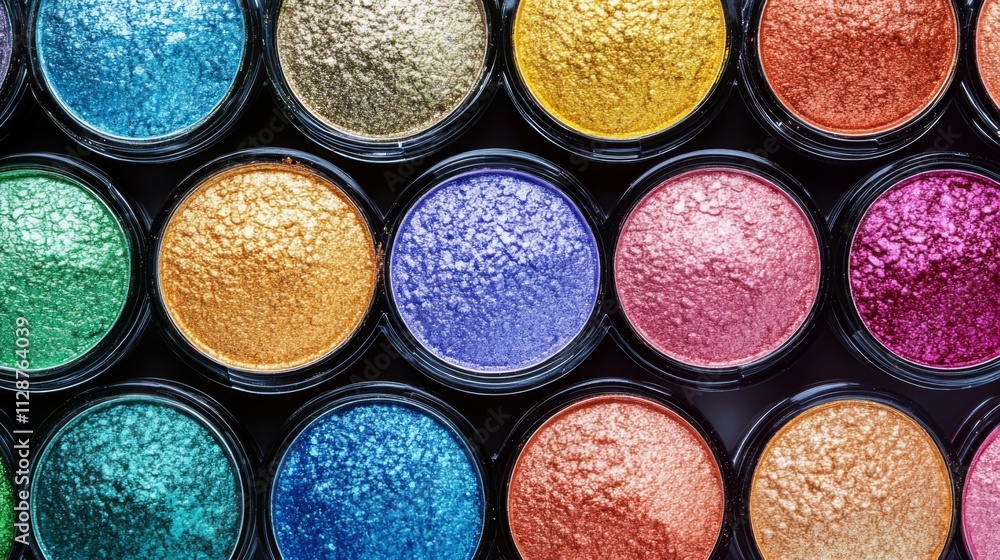 A Collection of Shimmery Eyeshadows in Various Colors A Collection of Shimmery Eyeshadows in Various Colors