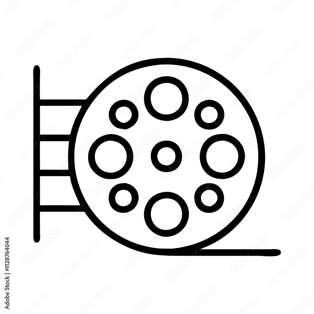 black and white film reel icon, national retro day line art, retro icon - simple black line art icon of black and white film reel , for national retro day celebrations. retro vector art. black and white film reel icon, national retro day line art, retro icon - simple black line art icon of black and white film reel , for national retro day celebrations. retro vector art.