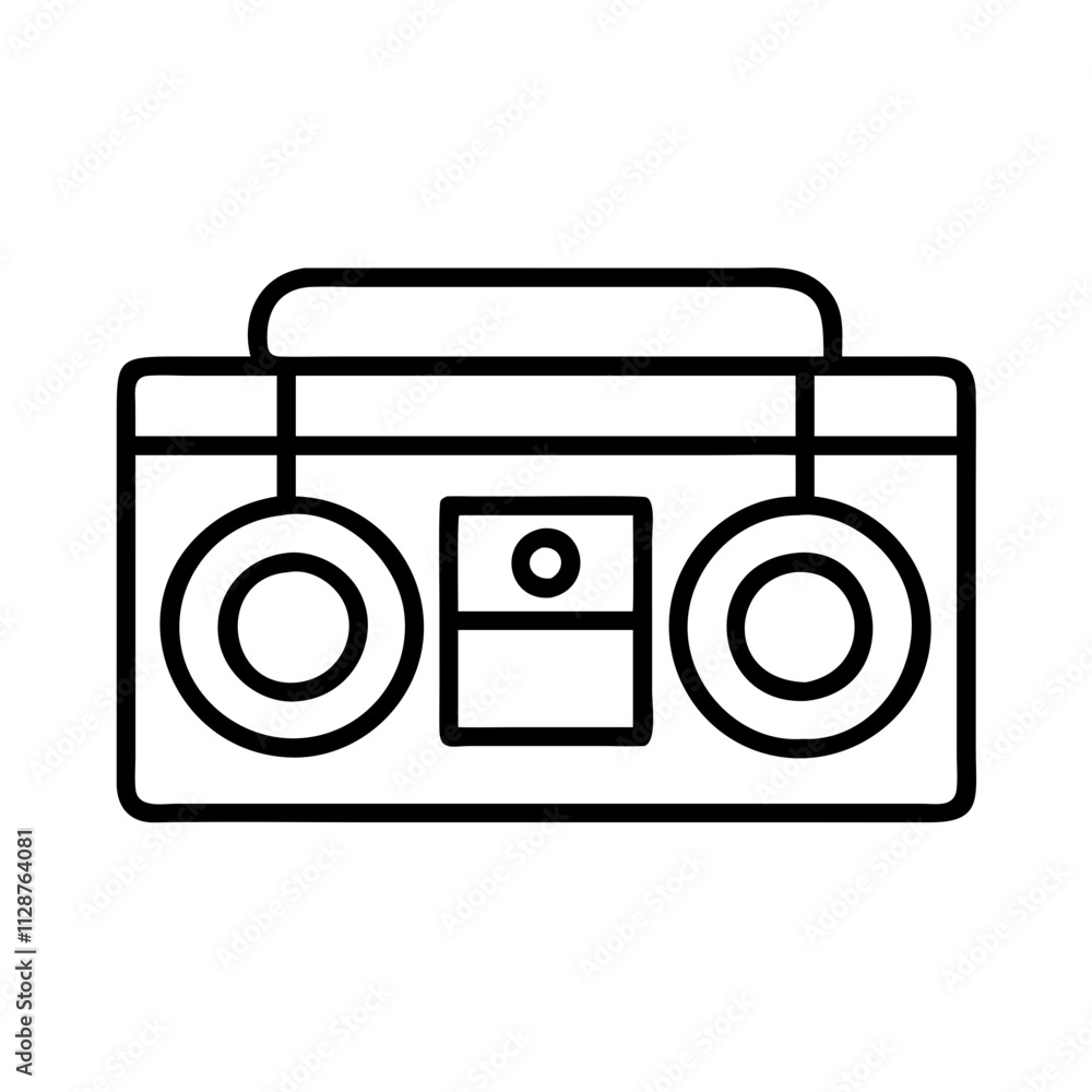boombox icon, national retro day line art, retro icon - simple black line art icon of boombox , for national retro day celebrations. retro vector art. boombox icon, national retro day line art, retro icon - simple black line art icon of boombox , for national retro day celebrations. retro vector art.
