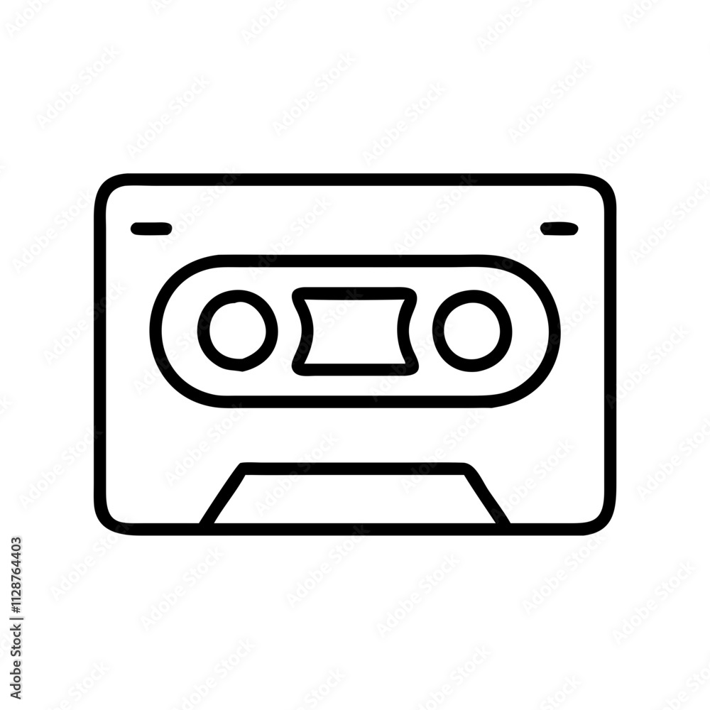 cassette tape icon, national retro day line art, retro icon - simple black line art icon of cassette tape , for national retro day celebrations. retro vector art. cassette tape icon, national retro day line art, retro icon - simple black line art icon of cassette tape , for national retro day celebrations. retro vector art.
