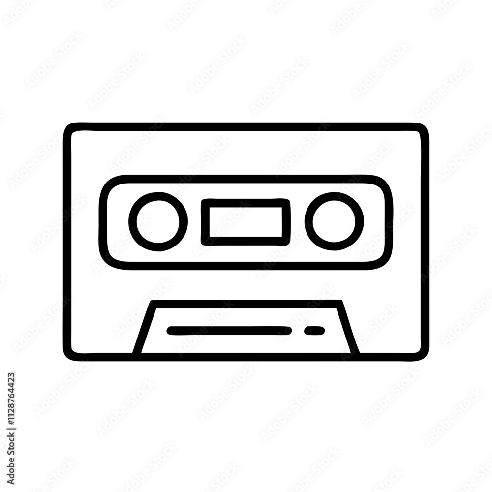 cassette tape icon, national retro day line art, retro icon - simple black line art icon of cassette tape , for national retro day celebrations. retro vector art. cassette tape icon, national retro day line art, retro icon - simple black line art icon of cassette tape , for national retro day celebrations. retro vector art.