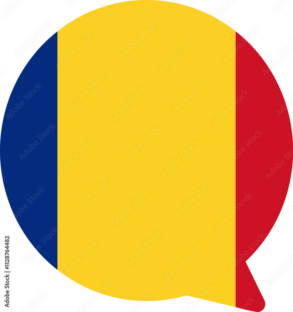 Fototapeta premium Romania Falg on Chat Icon