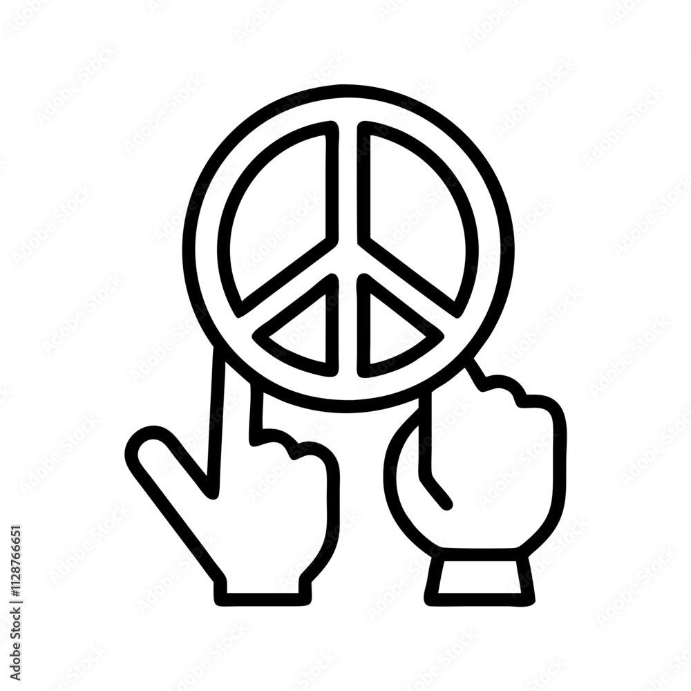 peace sign icon, national retro day line art, retro icon - simple black line art icon of peace sign , for national retro day celebrations. retro vector art. peace sign icon, national retro day line art, retro icon - simple black line art icon of peace sign , for national retro day celebrations. retro vector art.