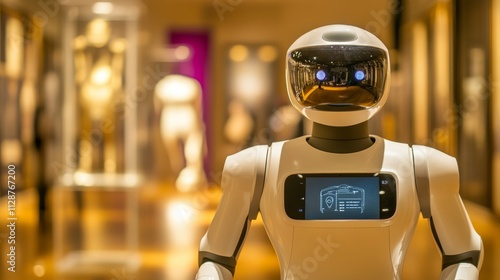 Wallpaper Mural Robotics Trends technology business concept Autonomous personal assistant robot for navigation direction and items in museum blur background Torontodigital.ca