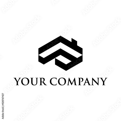 Very strong and modern house roof logo concept