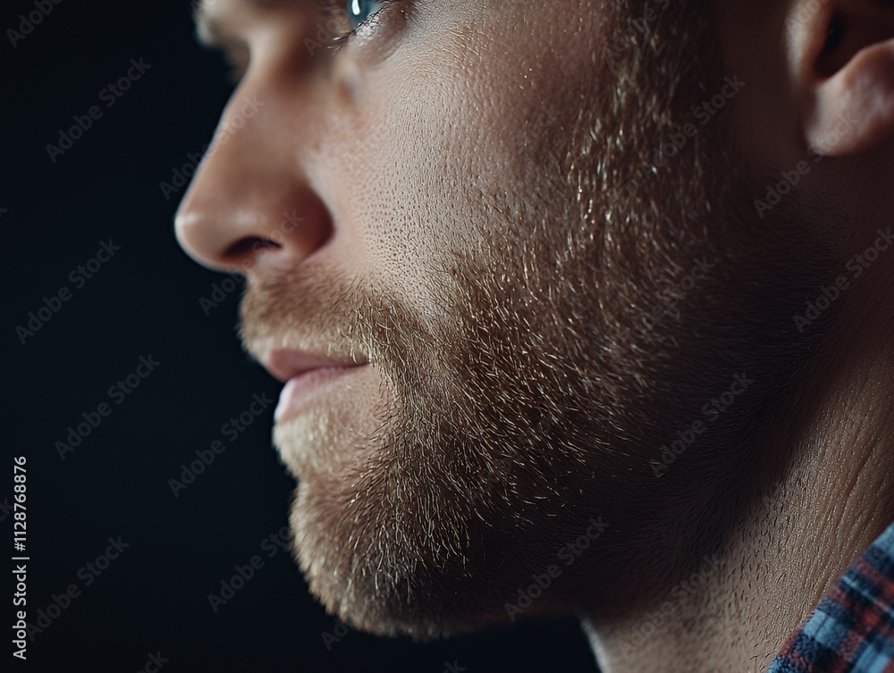 Close up of ear and jawline with gentle light Close up of ear and jawline with gentle light