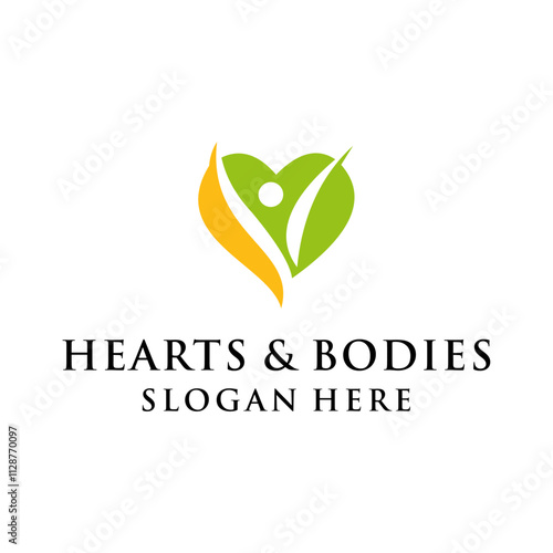 hearts and bodies logo concept for health balance