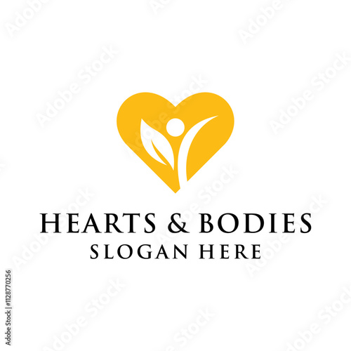 hearts and bodies logo concept for health balance