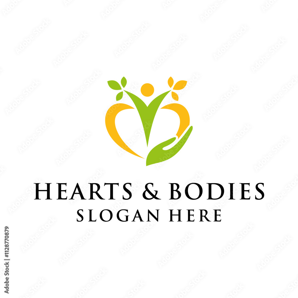 hearts and bodies logo concept for health balance hearts and bodies logo concept for health balance
