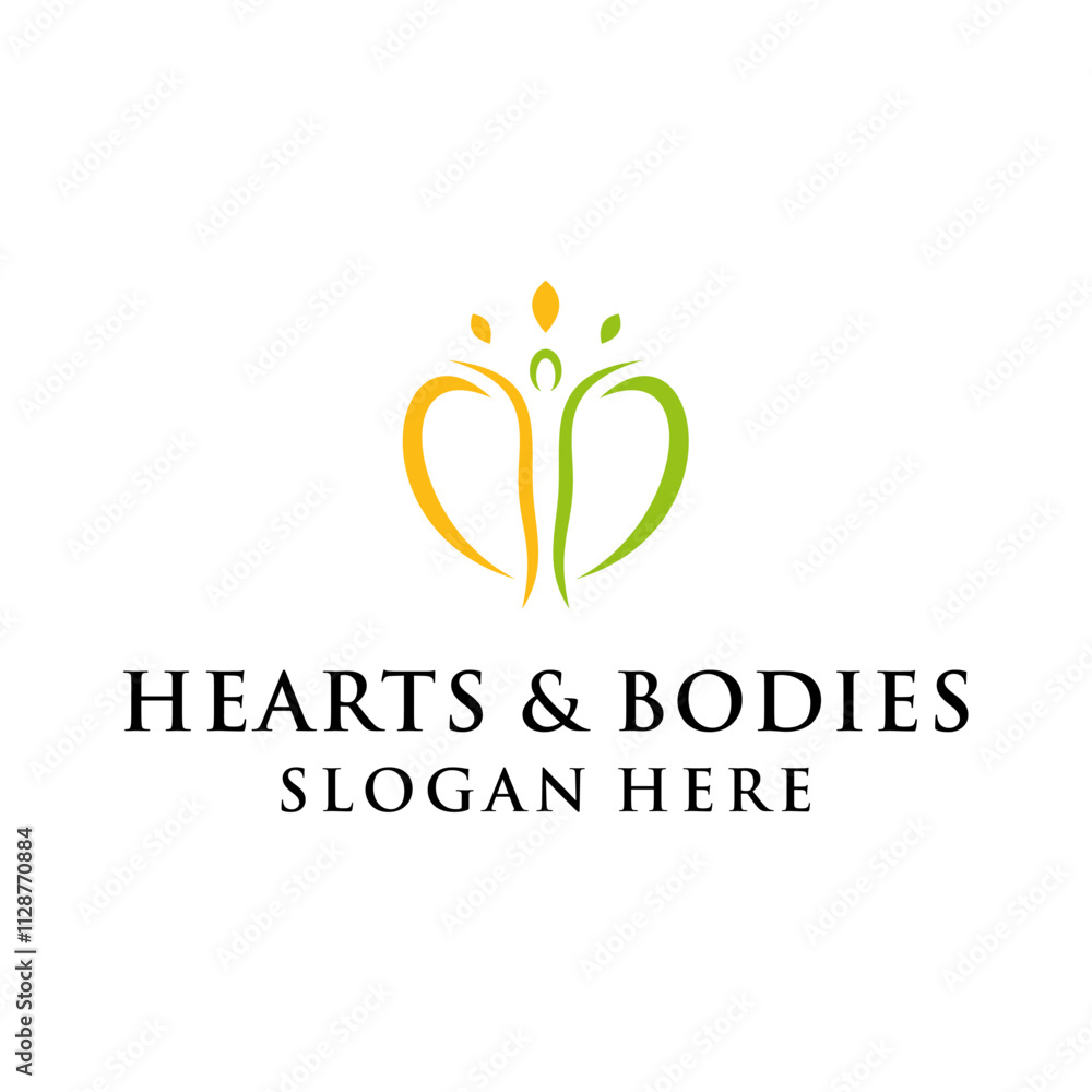 Obraz premium hearts and bodies logo concept for health balance