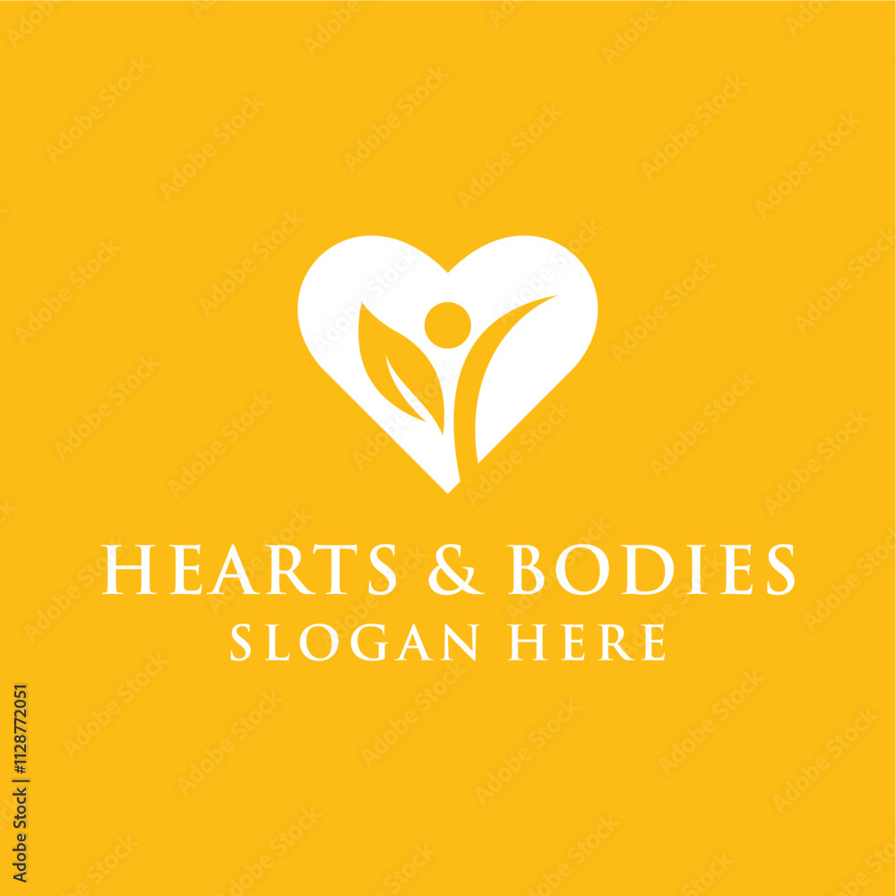 Obraz premium hearts and bodies logo concept for health balance