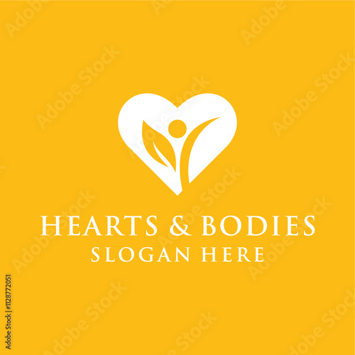 hearts and bodies logo concept for health balance